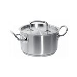 Casa si Gradina - Bucatarie si vesela - Vase pentru gatit - Oale si cratite - Oala cu capac, capacitate 3,5 Lit, 20 cm diametru x11,5 cm inaltime, Hendi Kitchen Line, din inox - Infinity.ro