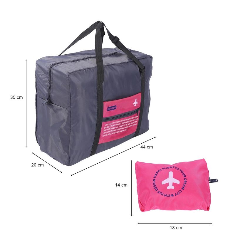 Sport si Outdoor - Articole de voiaj - Genti voiaj - Geanta pliabila pentru calatorii, atasabila la valiza, rezistent la apa, roz, 32L, Vivo EFG1220 - Infinity.ro