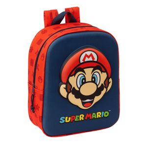 Ghiozdan Super Mario Rosu Bleumarin 22 x 27 x 10 cm