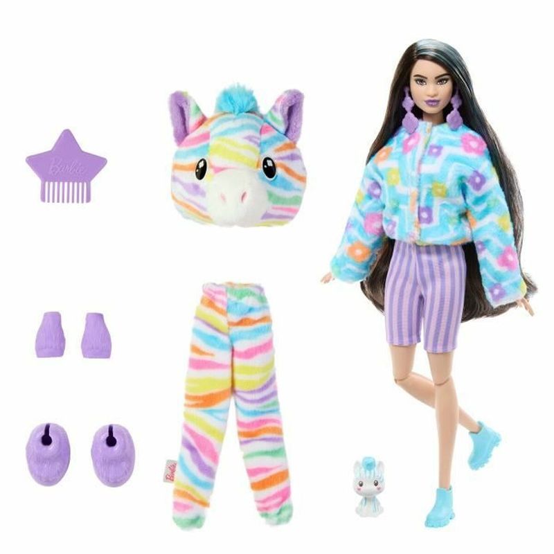 Jucarii, Copii si Bebe - Jucarii si jocuri - Papusi si accesorii - Papusi - Papusa bebelus cu accesorii Barbie Zebra Doll Colorful Dream - Infinity.ro