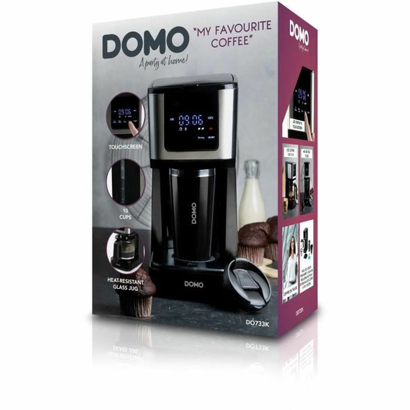 Electronice si Electrocasnice - Electrocasnice bucatarie - Preparare bauturi - Cafetiere - Cafetiera programare si timer Domo DO733K - Infinity.ro
