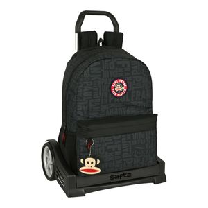 Ghiozdan cu Roti Paul Frank Team player Negru 30 x 46 x 14 cm