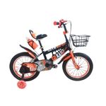 Sport si Outdoor - Ciclism - Biciclete pentru copii - Bicicleta copii 20" by Go Kart, bidon apa, sonerie, cosulet, varsta 5-9 ani, negru cu portocaliu - Infinity.ro