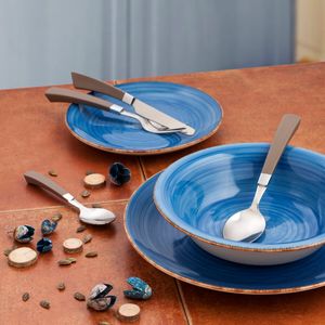 Farfurie Adanca Quid Vita Albastru Ceramica (ø 21,5 cm) (12 Unitati)