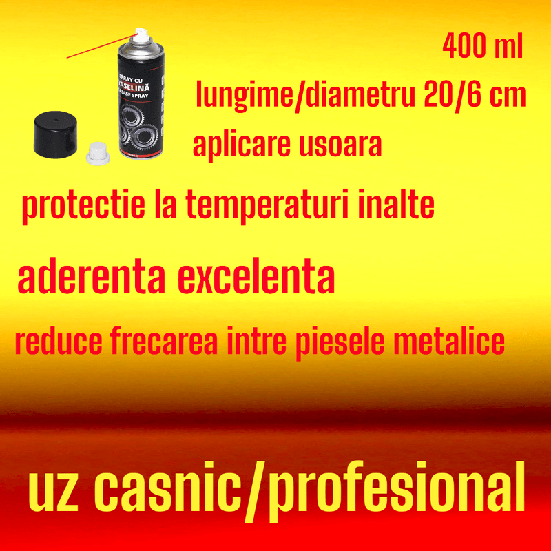 Auto si Moto - Intretinere auto - Produse curatare auto - Spray tehnic cu vaselina lichida, uz casnic/profesional, capacitate recipient 400 ml, cu aderenta excelenta pe suprafete - Infinity.ro