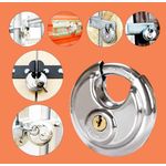 Casa si Gradina - Constructii - Feronerie si accesorii - Lacate - Lacat cu discuri din otel inoxidabil, pachet de 2 chei, uz intern/extern, protectie conditii extreme de utilizare - Infinity.ro