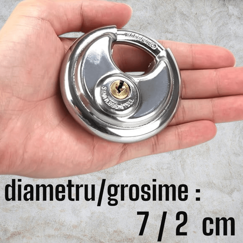 Casa si Gradina - Constructii - Feronerie si accesorii - Lacate - Lacat cu discuri din otel inoxidabil, pachet de 2 chei, uz intern/extern, protectie conditii extreme de utilizare - Infinity.ro