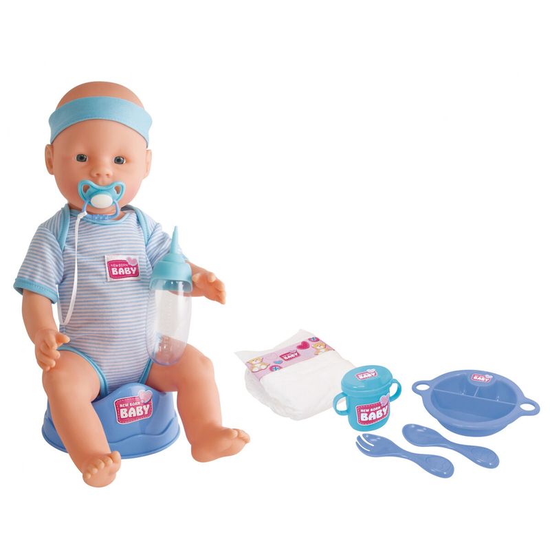 Jucarii, Copii si Bebe - Jucarii si jocuri - Papusi si accesorii - Papusi - Papusa bebelus cu accesorii Simba New Born Baby 43 cm - Infinity.ro