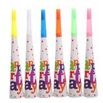 Casa si Gradina - Decoratiuni - Decoratiuni petrecere - Accesorii pentru petrecere - Set 6 suflatori, flippy, colectia happy birthday, 20 cm, din carton, multicolor - Infinity.ro