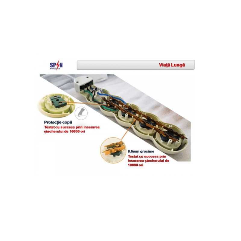 Casa si Gradina - Electrice - Accesorii electrice - Prelungitoare, triple, fise - Prelungitor Raulconstruct,1,5Metri, 5Prize+K+Pc 3X1.50 - Infinity.ro