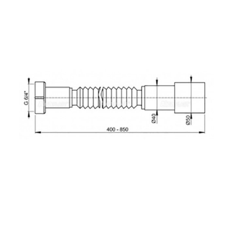 Casa si Gradina - Constructii - Materiale constructii - Sisteme de scurgere - Racord flexibil fara ventil, 1,1/2″ x 40/50 Ani Plast,cu piulita din plastic - Infinity.ro