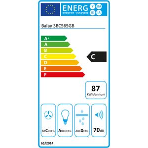 Hota Conventionala Balay 3BC565GB 60 cm 530 m3/h 70 dB 216W Alb A+