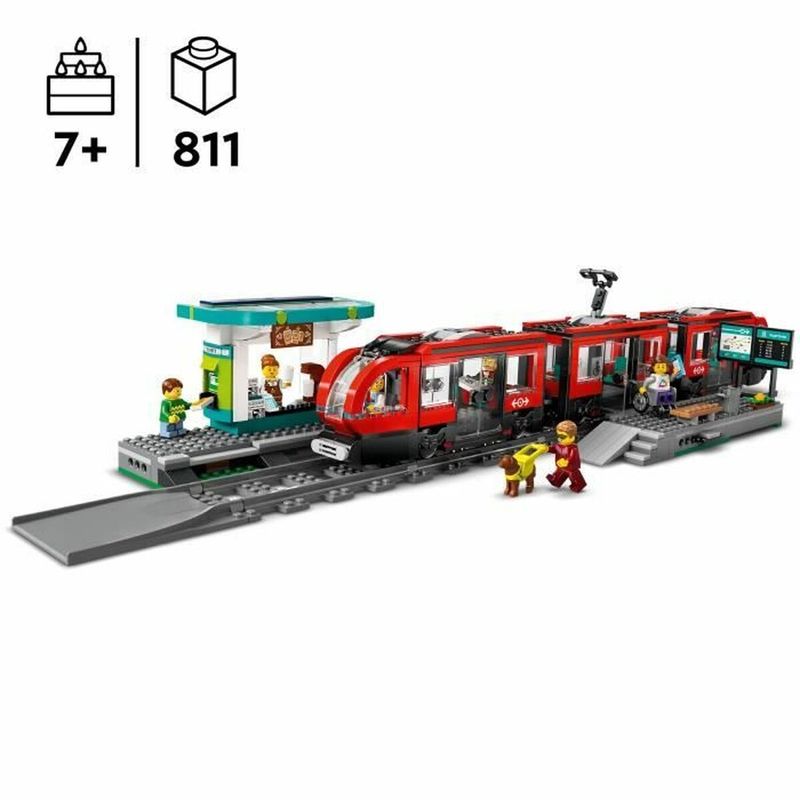 Jucarii, Copii si Bebe - Jucarii si jocuri - Seturi de constructie si cuburi - Seturi de constructie - Set de Constructie Lego 60423 Downtown Tram and Station Multicolor - Infinity.ro
