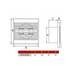 Casa si Gradina - Sanitare - Suporturi si accesorii baie - Sisteme de ventilatie - Ventilator baie 120 mm, Debit 100mc/h, Diametru Ø120 mm,158 X 158 mm - Infinity.ro