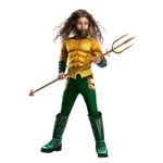 Jucarii, Copii si Bebe - Jucarii si jocuri - Jucarii de rol - Masti si costume copii - Costum Aquaman Deluxe cu muschi pentru copii, 3-4 ani 98-104 cm - Infinity.ro