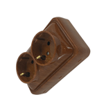 Casa si Gradina - Electrice - Prize - Priza Dubla Mini Mahon PT.Culoare maro - Infinity.ro