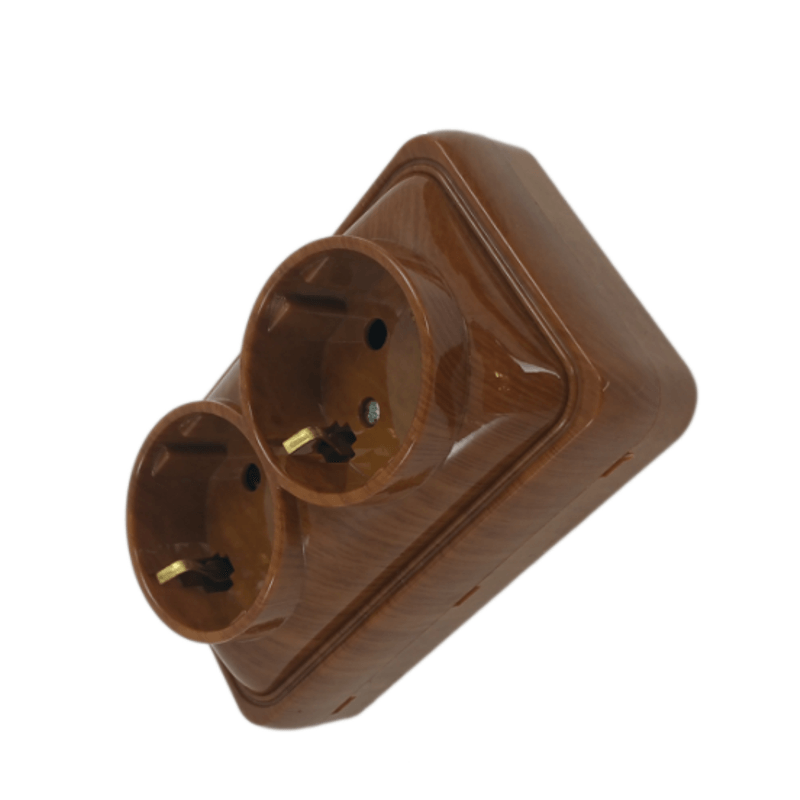 Casa si Gradina - Electrice - Prize - Priza Dubla Mini Mahon PT.Culoare maro - Infinity.ro