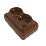 Casa si Gradina - Electrice - Prize - Priza Dubla Mini Mahon PT.Culoare maro - Infinity.ro