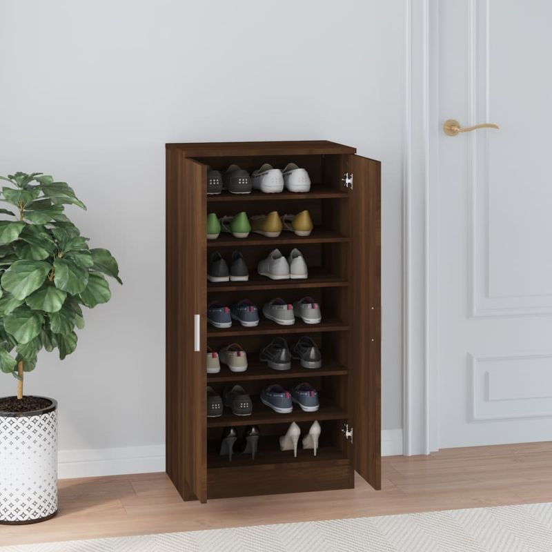 Casa si Gradina - Mobilier - Organizare si depozitare - Organizator incaltaminte - Pantofar, stejar maro, 55x35x108 cm, lemn prelucrat - Infinity.ro