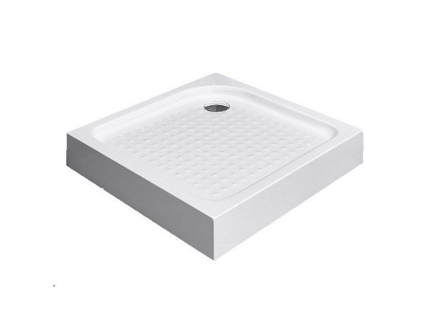 Cadita de dus,Tempo Line,patrata,90 X 90 cm,Acril,Amprenta antiderapanta,alba
