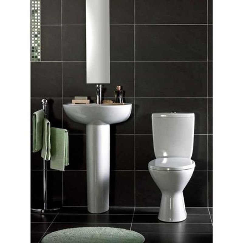 Casa si Gradina - Sanitare - Obiecte sanitare - Vase de toaleta - Set compact WC iesire laterala + Capac WC polipropilena+Racord manson insertie metalica - Infinity.ro