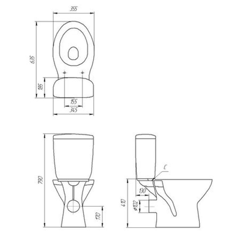 Casa si Gradina - Sanitare - Obiecte sanitare - Vase de toaleta - Set compact WC iesire laterala + Capac WC polipropilena+Racord manson insertie metalica - Infinity.ro
