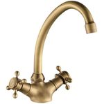 Casa si Gradina - Sanitare - Lavoar baie si accesorii - Baterii sanitare - Baterie bucatarie gat lebada, Retro,Antichizata ,CasaBlanca Epoque,Alama,Cartus ceramic - Infinity.ro