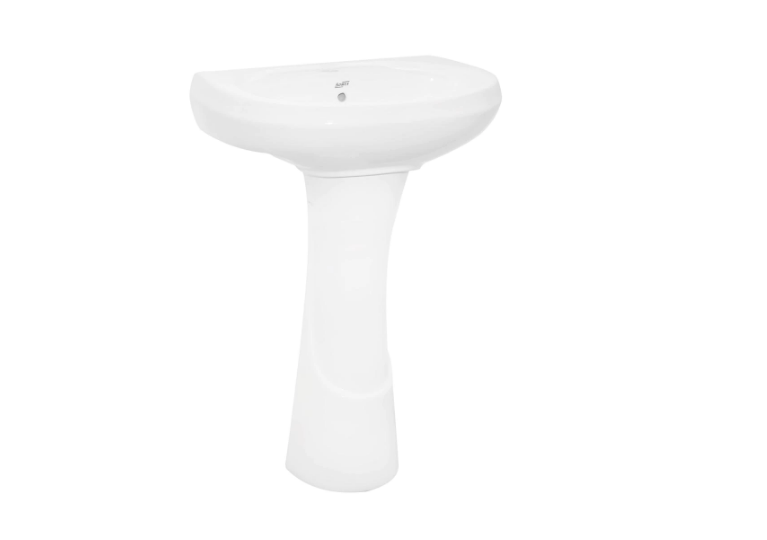 Lavoar din ceramica cu piedestal, culoare alb,ceramica sanitara 50 x 32 x 80 cm