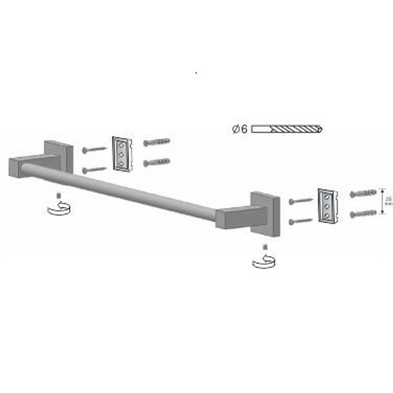 Casa si Gradina - Sanitare - Suporturi si accesorii baie - Suporturi baie - Suport Prosop, Tempo Line, suspendat,bara, cromat, foarte rezistent,60 cm - Infinity.ro