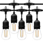 Casa si Gradina - Decoratiuni - Decoratiuni petrecere - Bannere si ghirlande decorative - Ghirlanda luminoasa exterior, impermeabila, interconectabila, 10m, fasung E27, lumina calda, cu becuri 4W - Infinity.ro