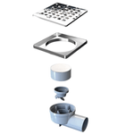 Casa si Gradina - Constructii - Materiale constructii - Sisteme de scurgere - Rigola dus pardoseala,Say,Patrata,10 x 10 cm, gratar de inox,argintiu,iesire laterala - Infinity.ro