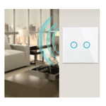 Casa si Gradina - Electrice - Distributie electrica si comanda - Intrerupatoare - Intrerupator touch dublu,WI-FI, cu panou de sticla, alb,86 x 86 x 35 mm - Infinity.ro