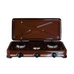 Electronice si Electrocasnice - Aragazuri, cuptoare si hote - Aragazuri - Aragazuri pe gaz - Aragaz cu trei ochiuri,  58 x 29 x 10, Maro ,2 m furtun pentru gaz,Ceas butelie, 2 x Coliere - Infinity.ro