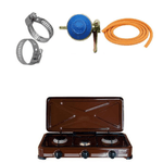 Electronice si Electrocasnice - Aragazuri, cuptoare si hote - Aragazuri - Aragazuri pe gaz - Aragaz cu trei ochiuri,  58 x 29 x 10, Maro ,2 m furtun pentru gaz,Ceas butelie, 2 x Coliere - Infinity.ro