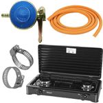 Electronice si Electrocasnice - Aragazuri, cuptoare si hote - Aragazuri - Aragazuri pe gaz - Aragaz cu doua ochiuri,  58 x 29 x 7 cm, furtun pentru gaz,Ceas butelie, 2 x Coliere - Infinity.ro