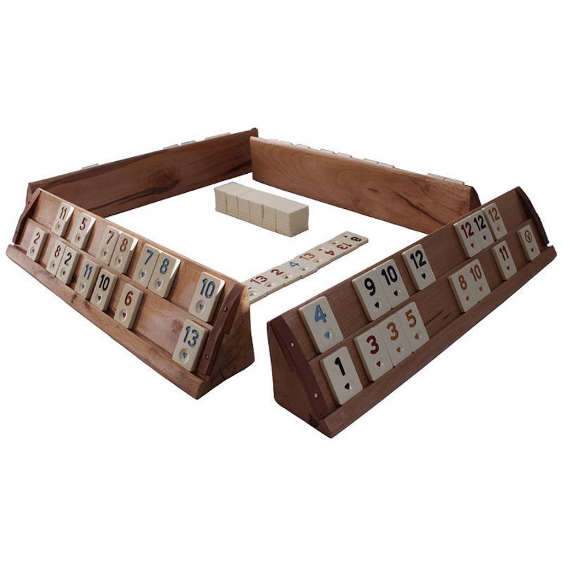 Jucarii, Copii si Bebe - Jucarii si jocuri - Jocuri si puzzle - Jocuri de societate - Joc de societate Remi/Rummy, din lemn masiv,culoare maro - Infinity.ro