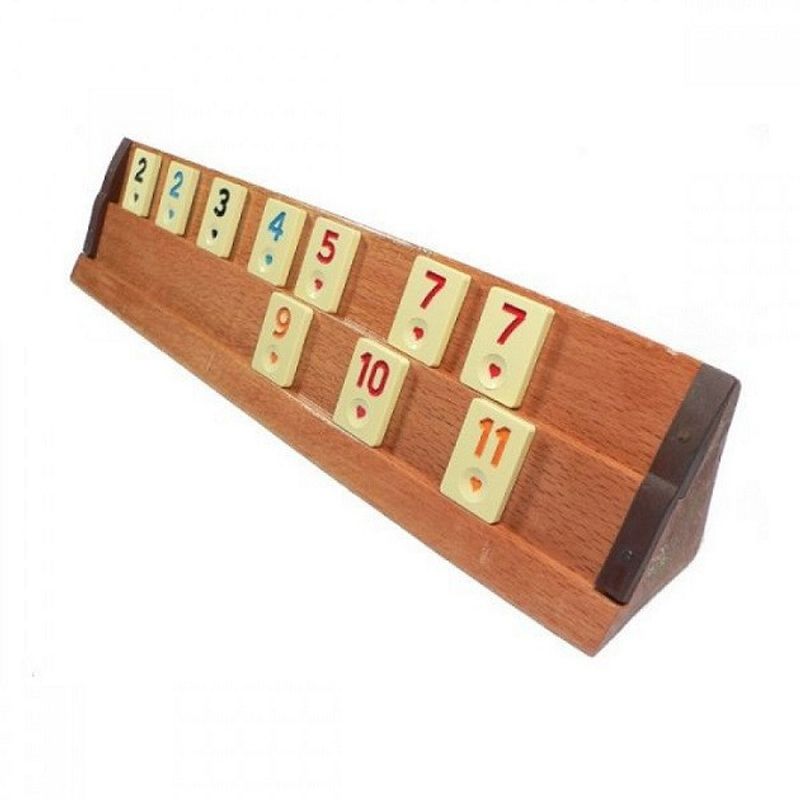 Jucarii, Copii si Bebe - Jucarii si jocuri - Jocuri si puzzle - Jocuri de societate - Joc de societate Remi/Rummy, din lemn masiv,culoare maro - Infinity.ro