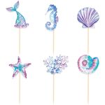 Casa si Gradina - Decoratiuni - Decoratiuni petrecere - Accesorii pentru petrecere - Set 6 props-uri pentru prajituri sirena, flippy, colectia mermaid, multicolor - Infinity.ro
