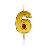Casa si Gradina - Decoratiuni - Decoratiuni petrecere - Accesorii pentru petrecere - Lumanare pentru tort cifra 6, flippy, 4.8 cm, aniversare, aurie - Infinity.ro