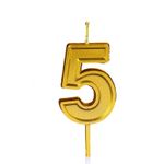 Casa si Gradina - Decoratiuni - Decoratiuni petrecere - Accesorii pentru petrecere - Lumanare pentru tort cifra 5, flippy, 4.8 cm, aniversare, aurie - Infinity.ro
