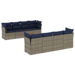 Casa si Gradina - Gradina si terasa - Mobilier exterior - Seturi mobila gradina - Set canapele de gradina, 9 piese, cu perne, gri, poliratan - Infinity.ro