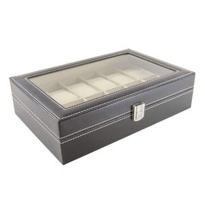 Cutie eleganta pentru organizare ceasuri, cu 12 compartimente, negru, 30 x 20 x 8 cm, bright & homely, BH170