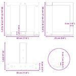 Casa si Gradina - Mobilier - Feronerie si accesorii mobila - Picioare pentru masa cafea in forma T, 2 buc Otel natural Otel, mărime 30x25x(30-31) cm - Infinity.ro