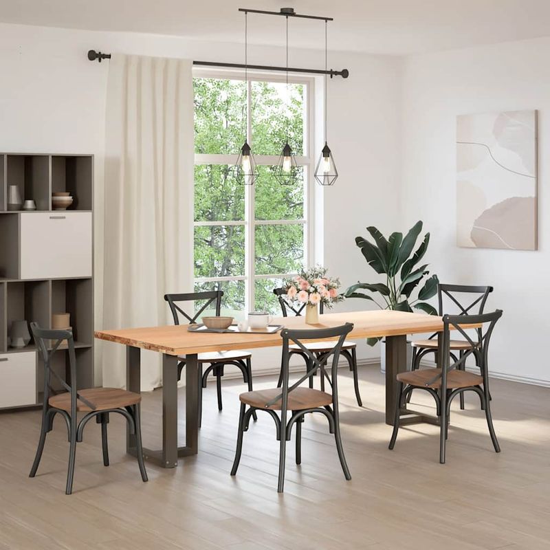 Casa si Gradina - Mobilier - Feronerie si accesorii mobila - Picioare pentru masa in forma de T, 2 buc Otel natural Otel, mărime 60x35x(72-73) cm - Infinity.ro