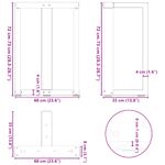 Casa si Gradina - Mobilier - Feronerie si accesorii mobila - Picioare pentru masa in forma de T, 2 buc Otel natural Otel, mărime 60x35x(72-73) cm - Infinity.ro