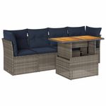 Casa si Gradina - Gradina si terasa - Mobilier exterior - Seturi mobila gradina - Set canapea de gradina cu perne, 5 piese, gri, poliratan - Infinity.ro