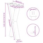 Casa si Gradina - Mobilier - Feronerie si accesorii mobila - Picioare pentru masuta cafea in forma X, 2 buc Otel natural Otel, mărime 28x(42-43) cm (40 mm) - Infinity.ro