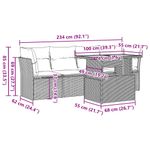 Casa si Gradina - Gradina si terasa - Mobilier exterior - Seturi mobila gradina - Set canapea de gradina cu perne, 5 piese, gri, poliratan - Infinity.ro