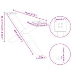 Casa si Gradina - Mobilier - Feronerie si accesorii mobila - Picioare pentru masa cafea in forma X, 2 buc Otel natural Otel, mărime 70x(30-31) cm (40 mm) - Infinity.ro