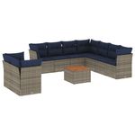 Casa si Gradina - Gradina si terasa - Mobilier exterior - Seturi mobila gradina - Set canapele de gradina cu perne, 11 piese, gri, poliratan - Infinity.ro